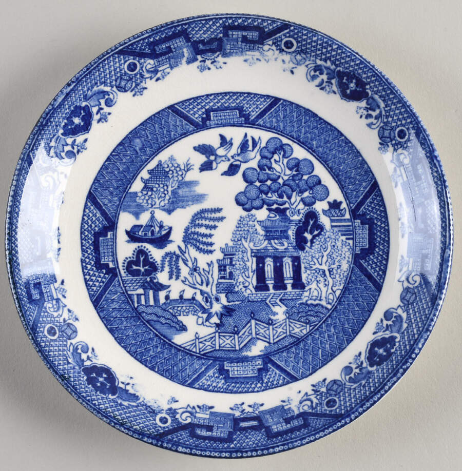 Blue Willow Saucer by Bennett Potteries-1