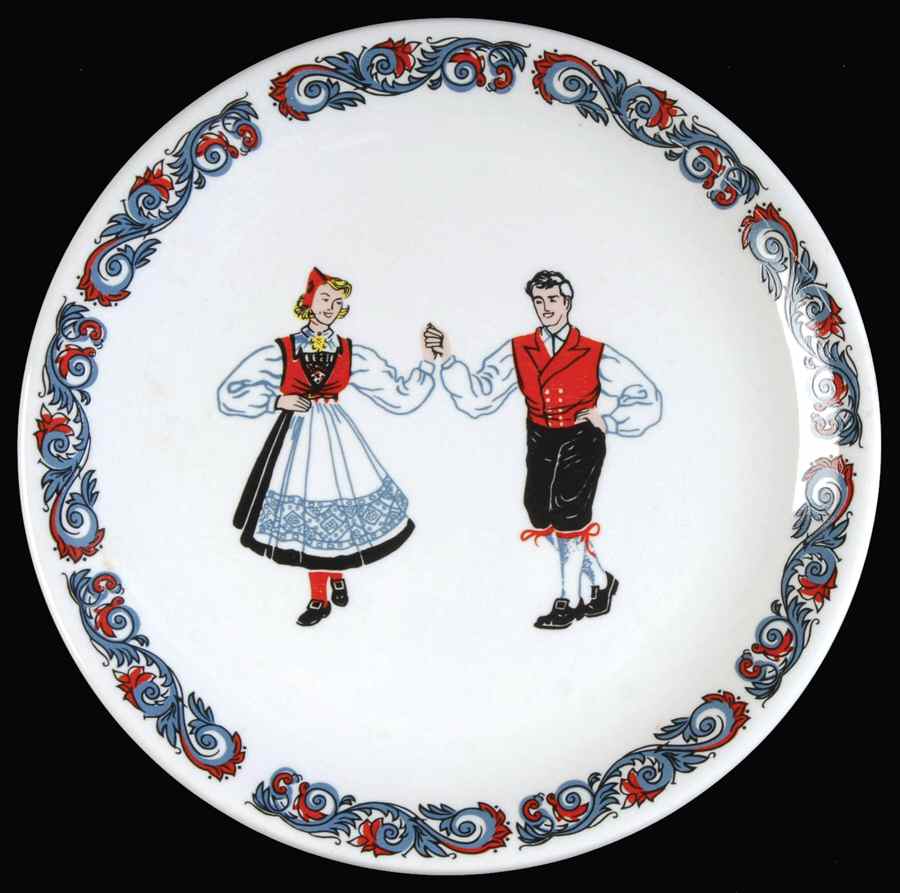 Hardanger Dancers Bread & Butter Plate by Figgjo (Norway)-1