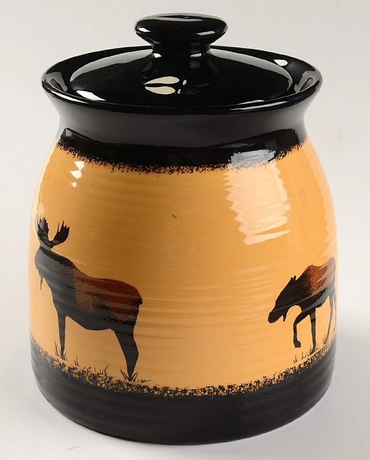 Brushwerks Moose Extra Large Canister & Lid by Big Sky Carvers-1