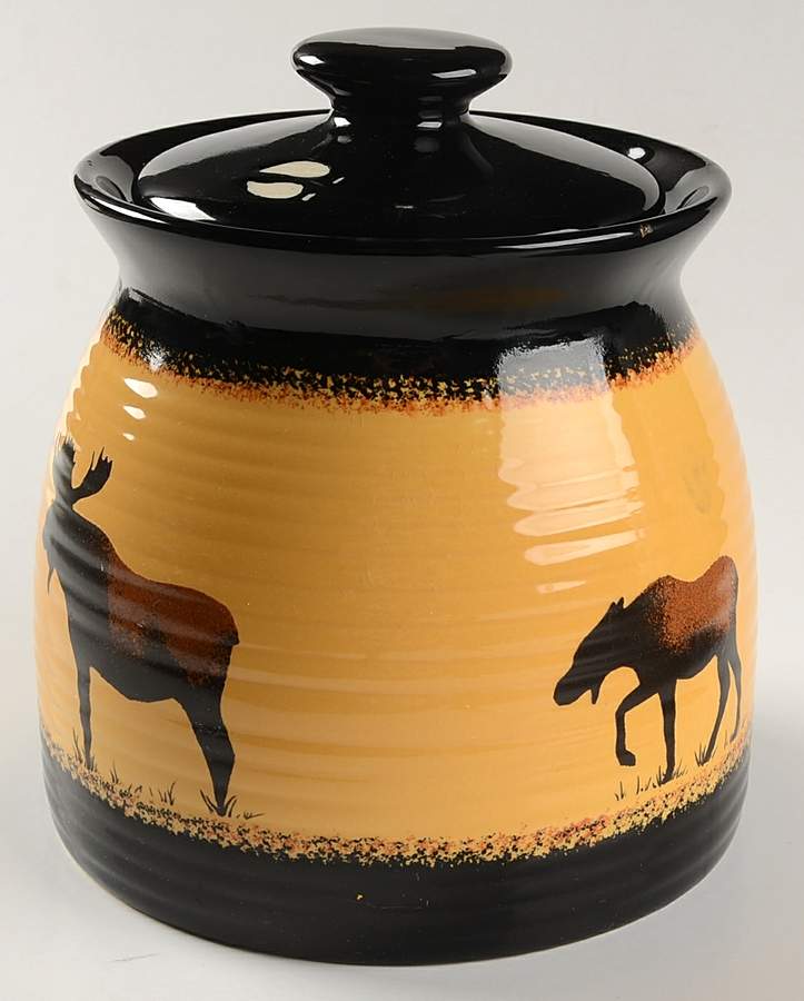 Brushwerks Moose Large Canister & Lid by Big Sky Carvers-1