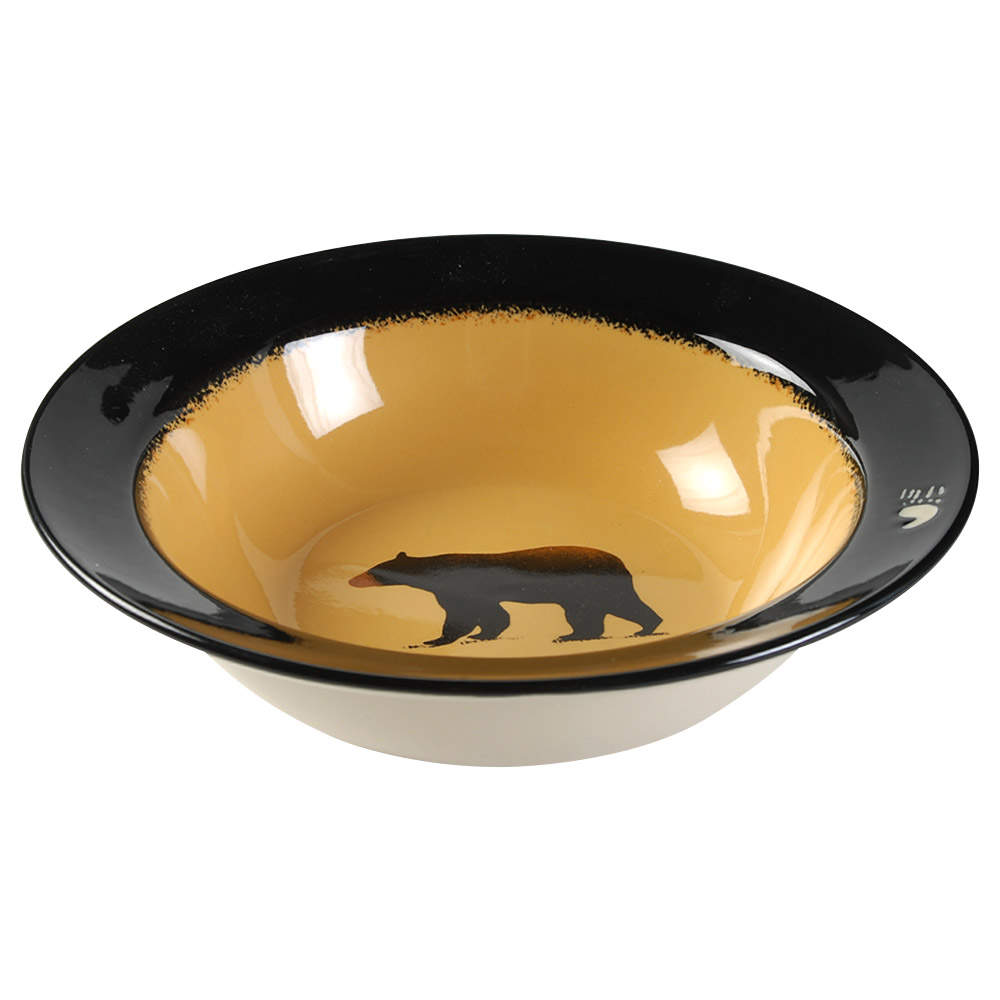 Brushwerks Bear Large Rim Soup Bowl by Big Sky Carvers-1
