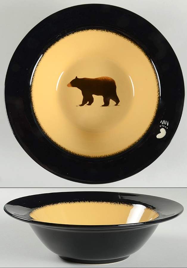 Brushwerks Bear 13" Round Serving Bowl by Big Sky Carvers-1