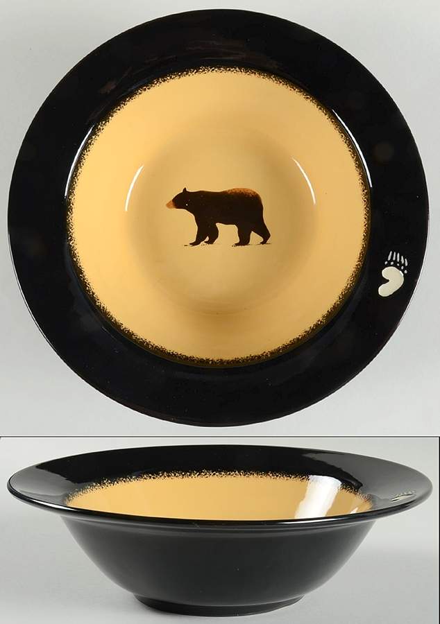 Brushwerks Bear 11" Round Serving Bowl by Big Sky Carvers-1