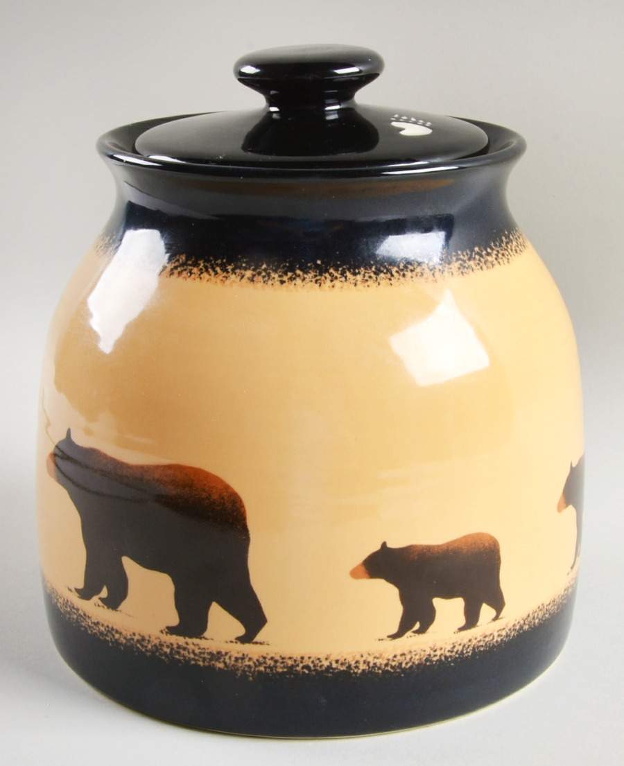 Brushwerks Bear Extra Large Canister & Lid by Big Sky Carvers-1