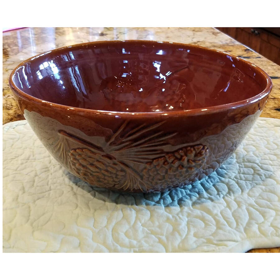 Fusion Pinecone 11" Large Salad Serving Bowl by Big Sky Carvers-1
