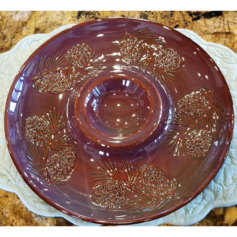 Fusion Pinecone 1 Piece Chip & Dip by Big Sky Carvers-1