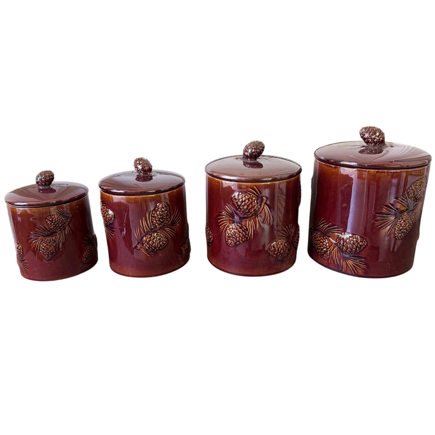 Fusion Pinecone Extra Large Canister & Lid by Big Sky Carvers-1