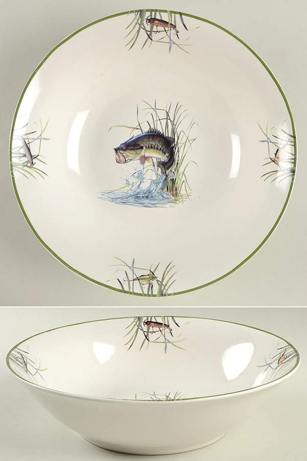 Largemouth Bass 10" Round Serving Bowl by Bass Pro Shops-1