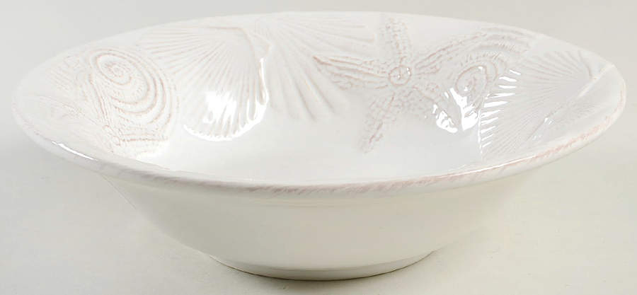 Seahorse and Seashell Menagerie White Soup/Cereal Bowl by Blue Sky-1