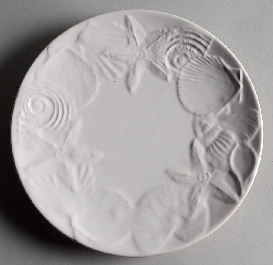 Seahorse and Seashell Menagerie White Salad Plate by Blue Sky-1