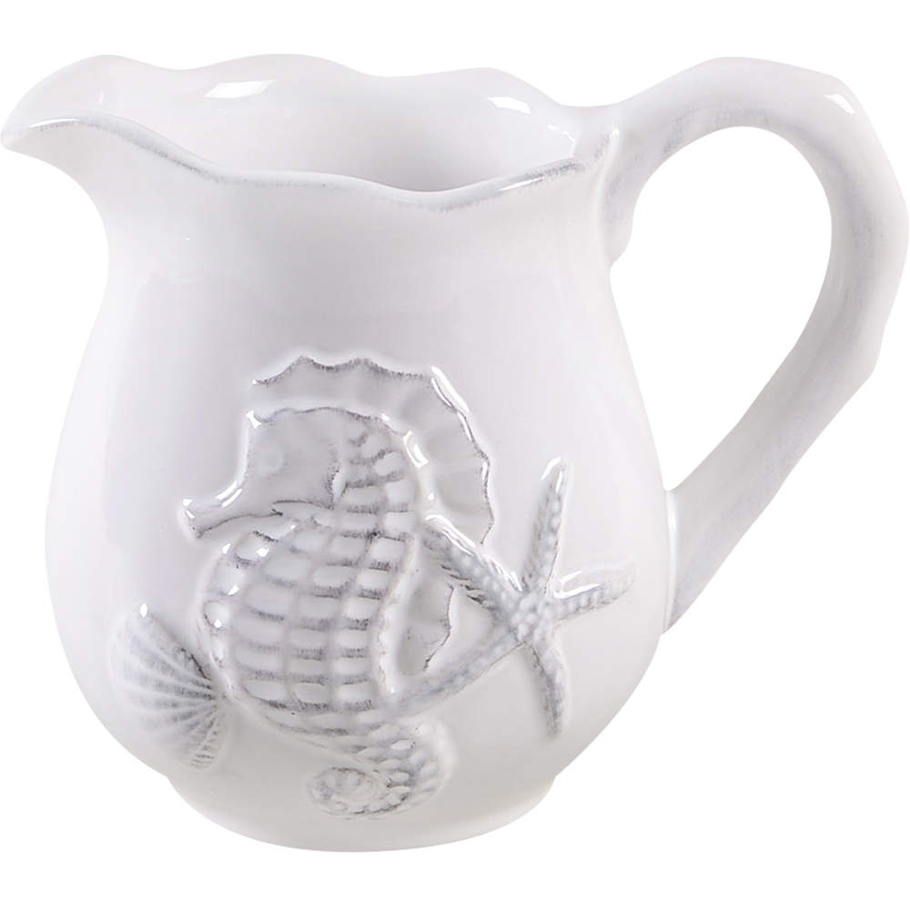 Seahorse and Seashell Menagerie White Creamer by Blue Sky-1