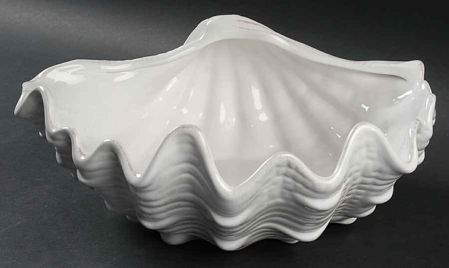 Seahorse and Seashell Menagerie White 11" Figural Serving Bowl by Blue Sky-1