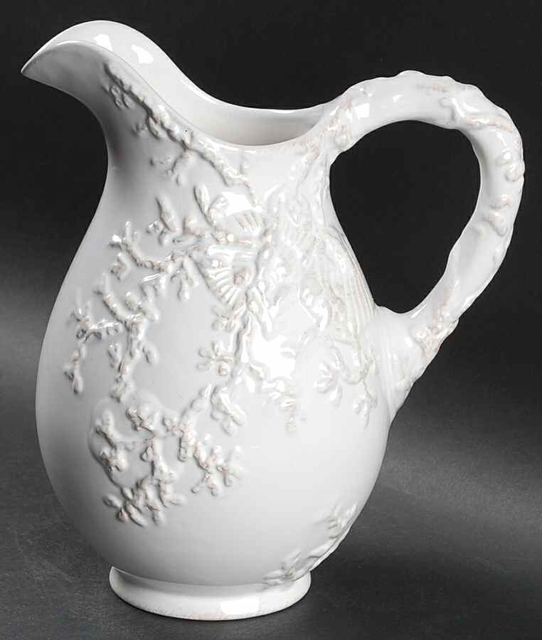 Seahorse and Seashell Menagerie White 40 Oz Pitcher by Blue Sky-1