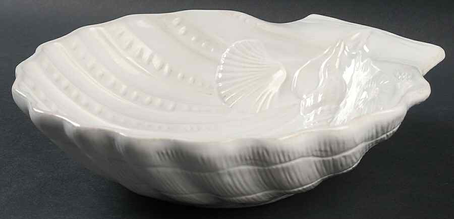 Seahorse and Seashell Menagerie White 9" Figural Serving Bowl by Blue Sky-1