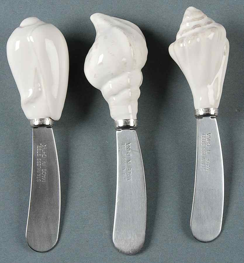 Seahorse and Seashell Menagerie White Individual Spreader - Set of 3 Motifs by Blue Sky-1