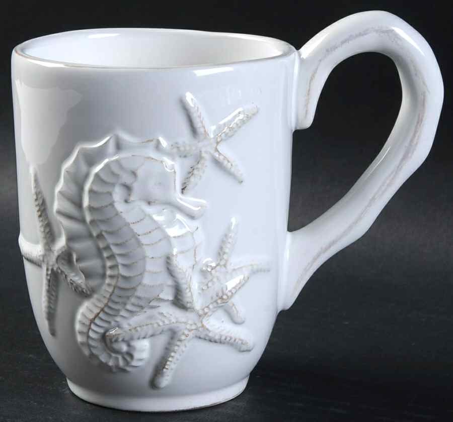 Seahorse and Seashell Menagerie White Mug by Blue Sky-1