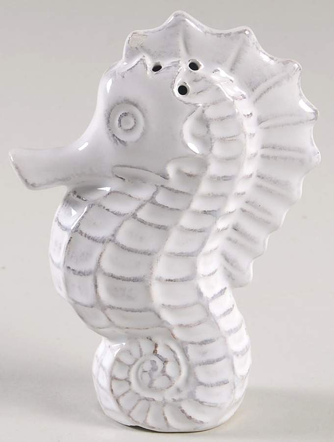 Seahorse and Seashell Menagerie White Figural Pepper Shaker by Blue Sky-1