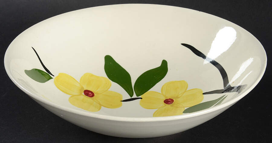 Southern Dogwood (Yellow) 8" Round Vegetable Bowl by Blue Ridge Southern Pottery-1