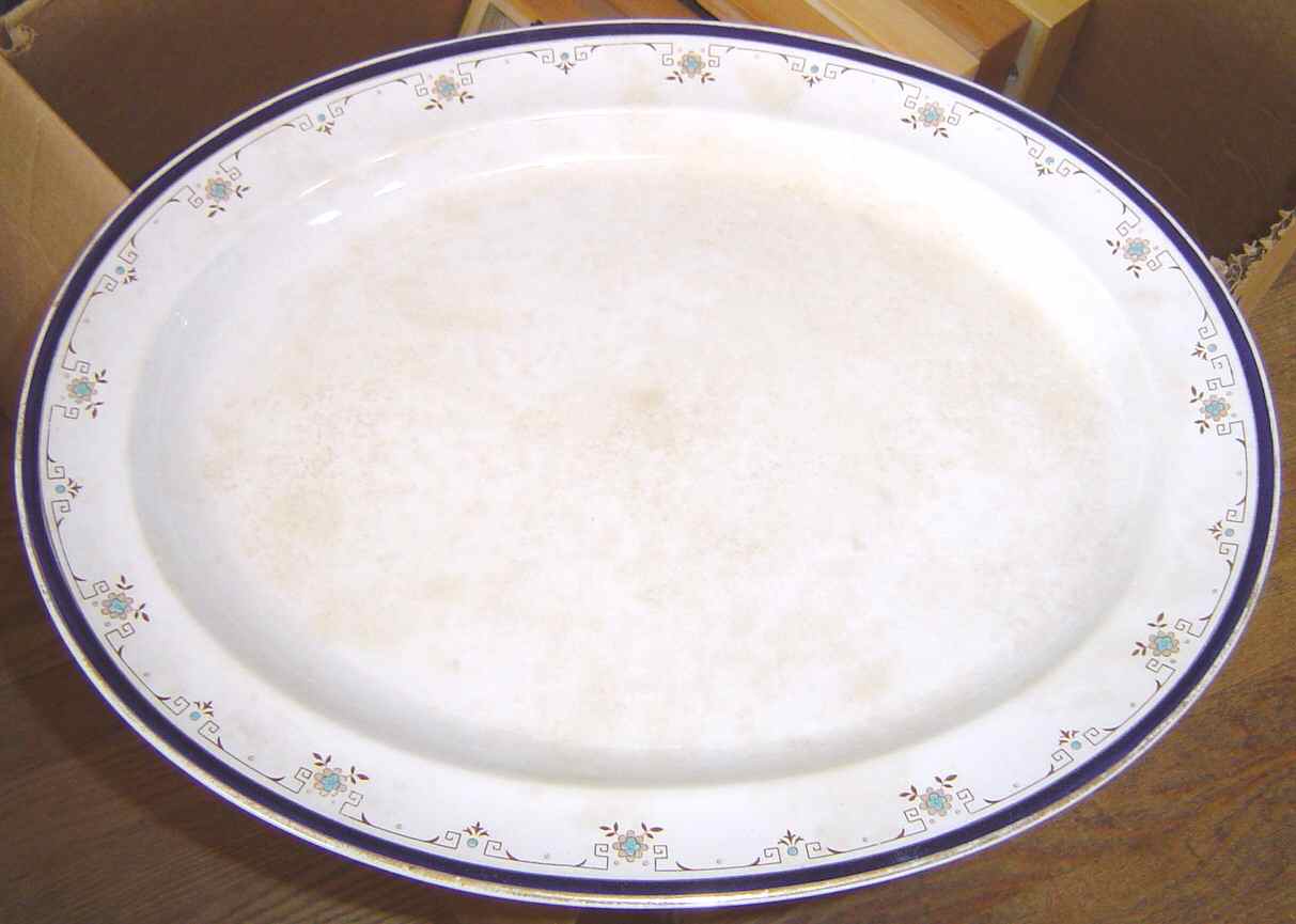 Danish Border 12" Oval Serving Platter by Booths-1