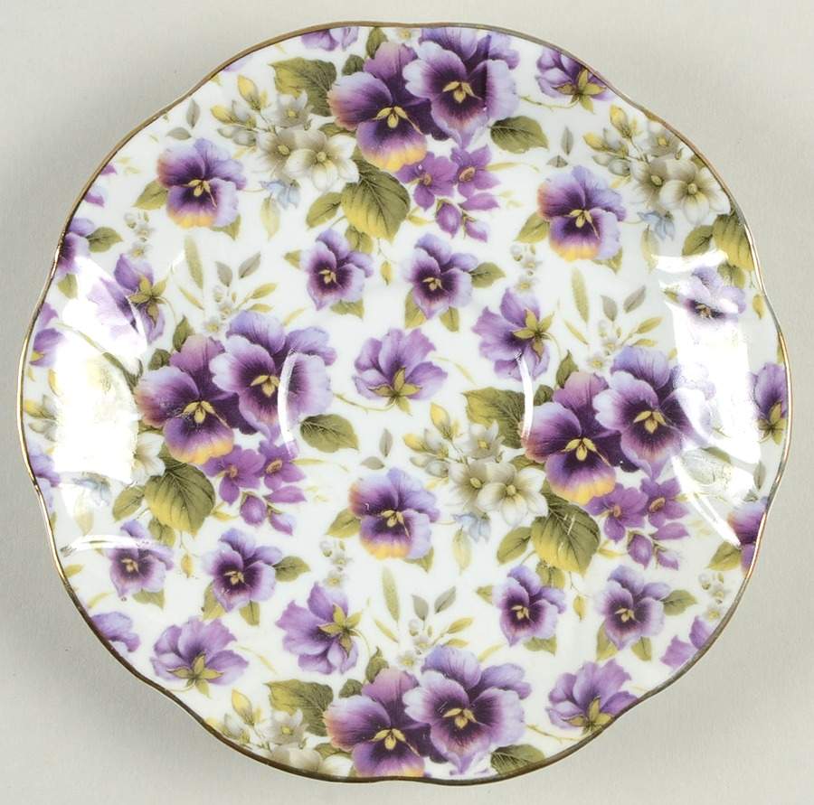 Pansy Chintz Saucer by Baum Brothers-1
