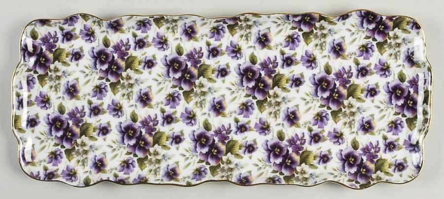 Pansy Chintz Large Sandwich Tray by Baum Brothers-1