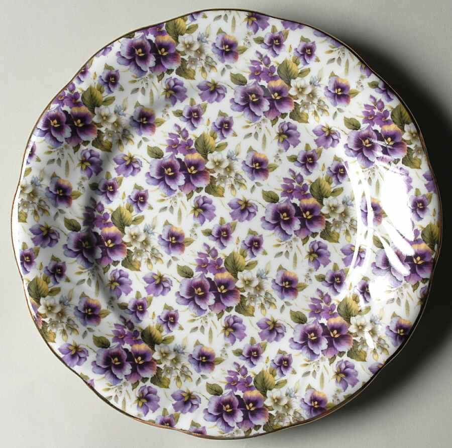 Pansy Chintz Dinner Plate by Baum Brothers-1
