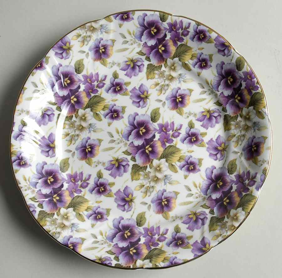 Pansy Chintz Salad Plate by Baum Brothers-1
