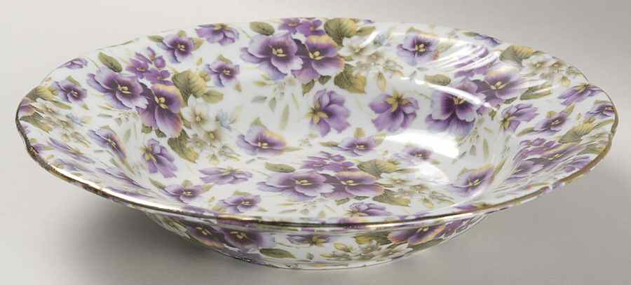 Pansy Chintz Rim Soup Bowl by Baum Brothers-1