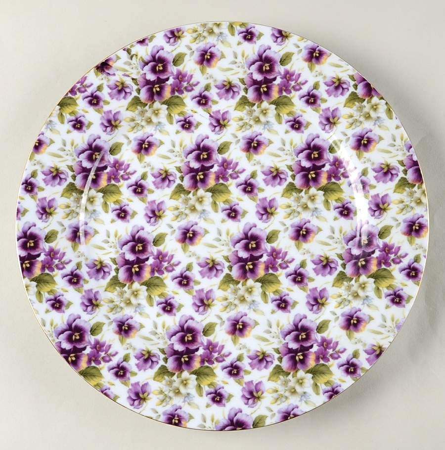 Pansy Chintz Large Dinner Plate by Baum Brothers-1
