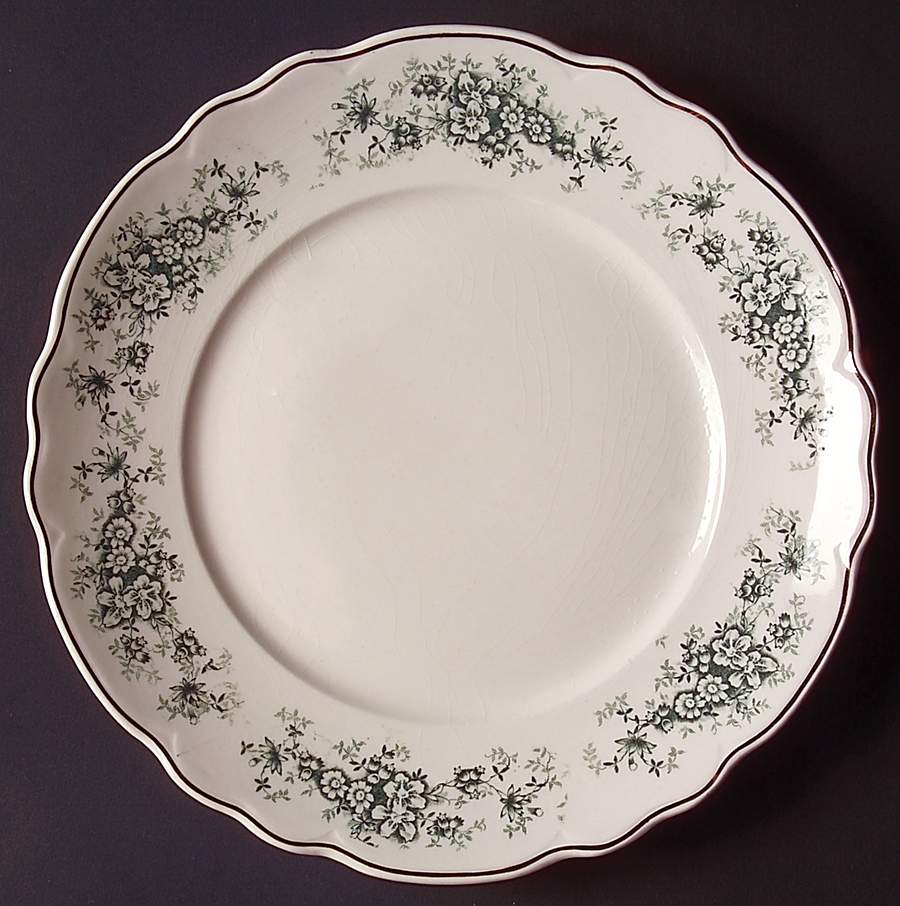 Lamare (Gold Trim, No Scrolls) Luncheon Plate by Buffalo Pottery-1