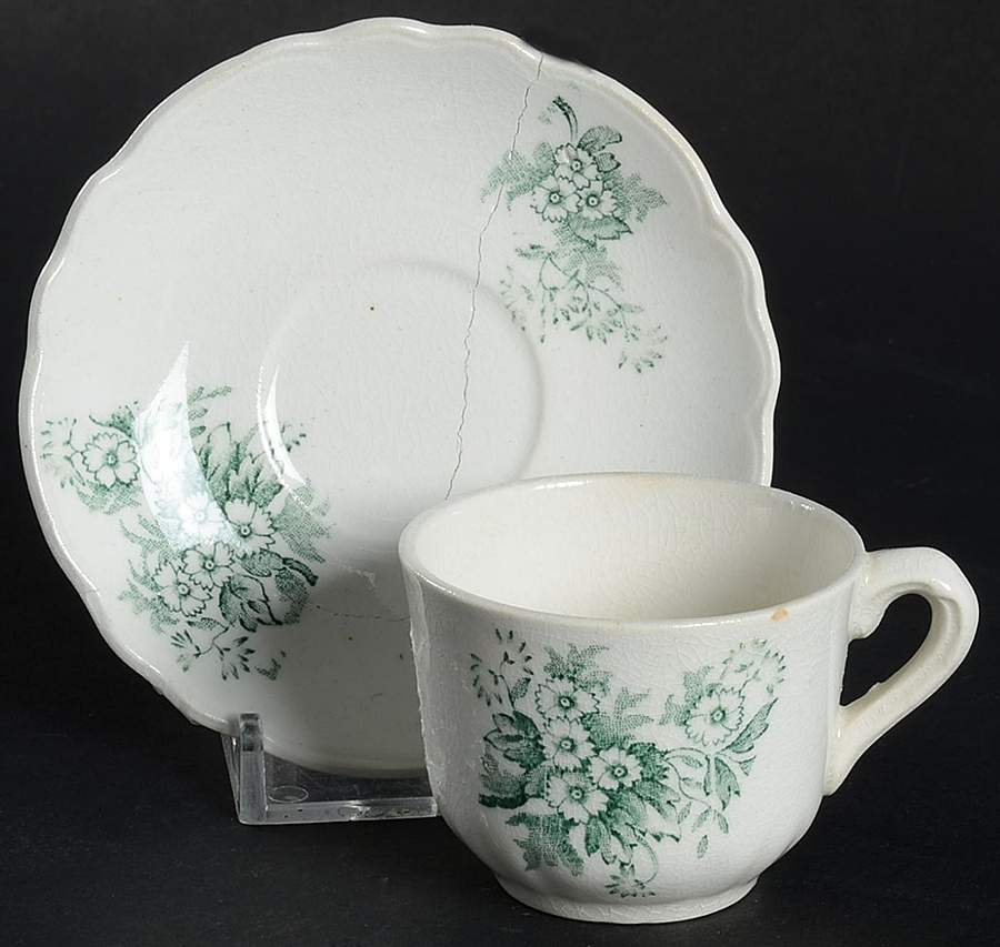 Lamare (No Trim) Child's Cup & Saucer Set by Buffalo Pottery-1