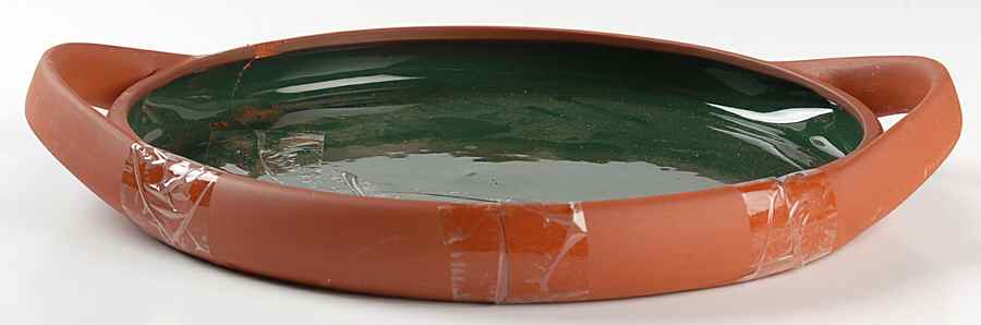 Terra Cotta 14" Deep Round Platter by Bret Bortner Design-1