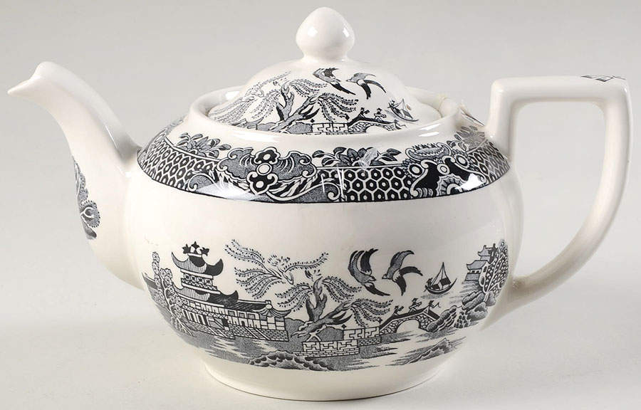 Willow Black Small Teapot & Lid by Burgess & Leigh-1