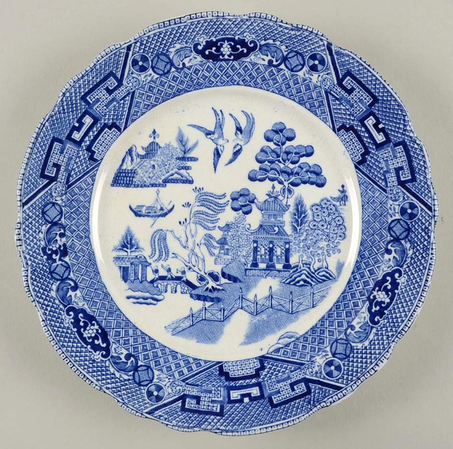 Old Willow Blue Salad Plate by Buffalo Pottery-1