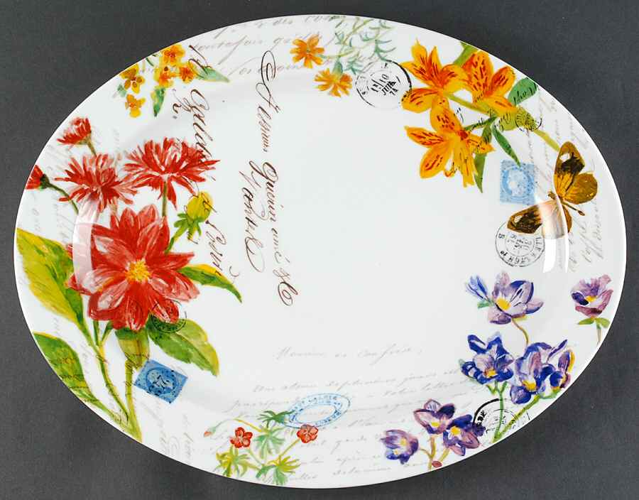 Jardin des Fleurs 19" Oval Serving Platter by Bernardaud-1
