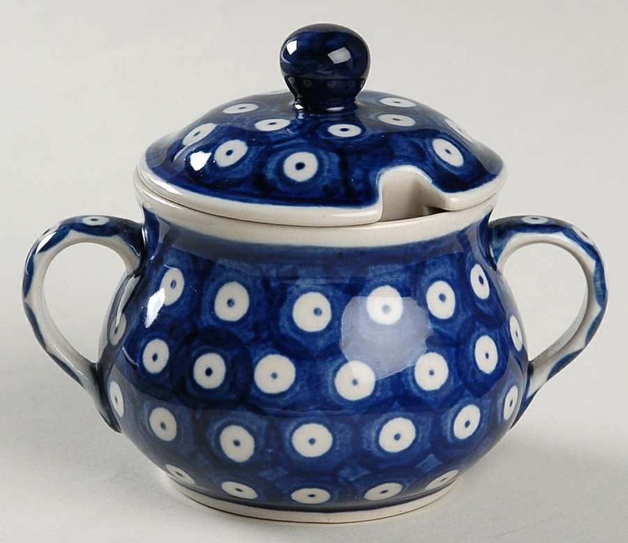 True Blue Sugar Bowl & Lid by BOLESLAWIEC-1