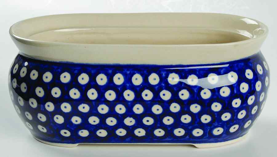 True Blue Oval Flower Pot by BOLESLAWIEC-1