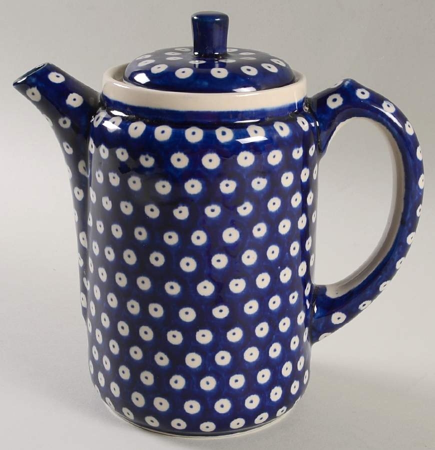True Blue Coffee Pot & Lid by BOLESLAWIEC-1