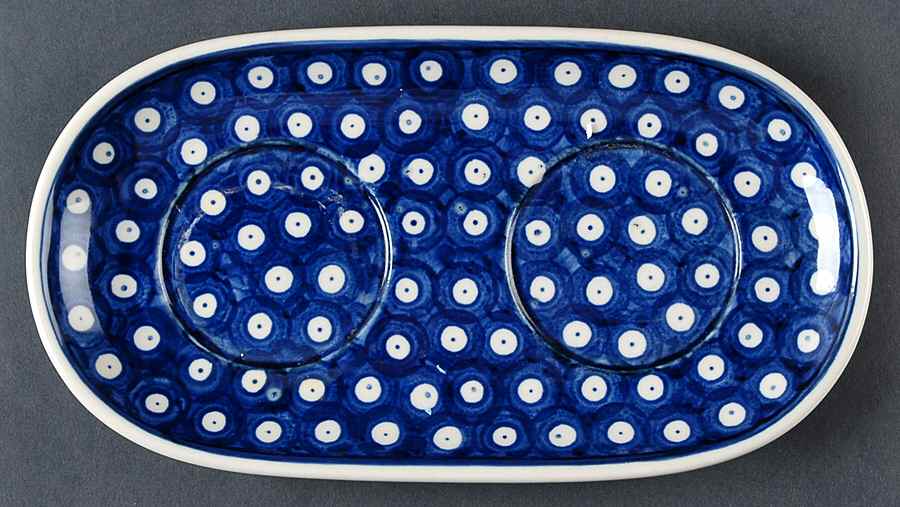 True Blue Tray for Creamer & Sugar with Lid by BOLESLAWIEC-1