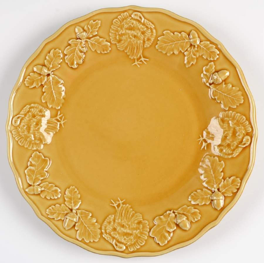 Turkey Yellow Dinner Plate by Bordallo Pinheiro-1