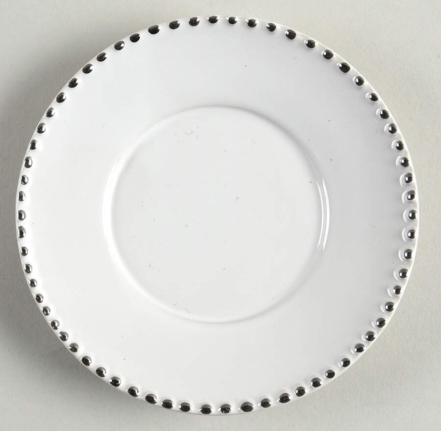 Antique Beads White Saucer by Baum Brothers-1