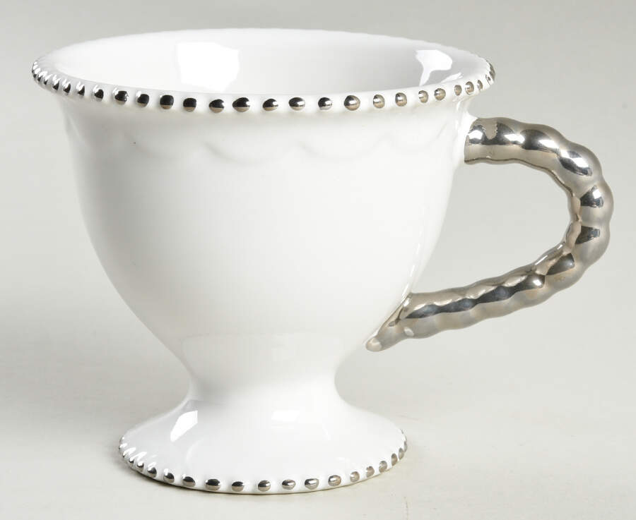 Antique Beads White Footed Cup by Baum Brothers-1