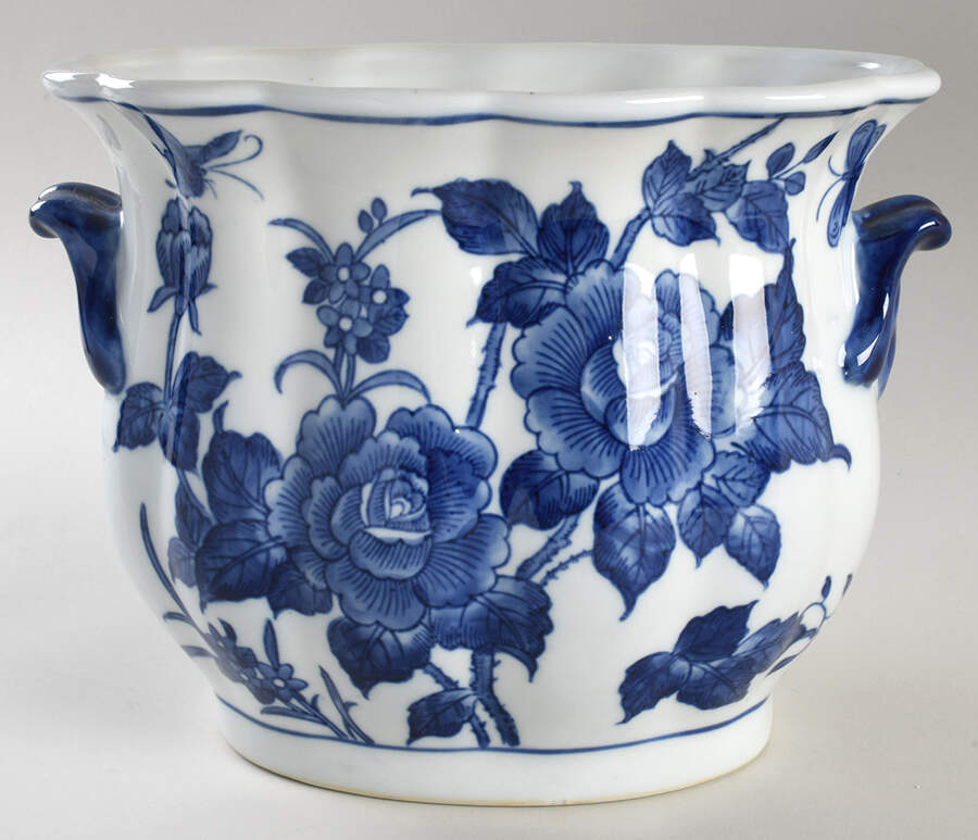 Blue Rose Large Planter by Baum Brothers-1