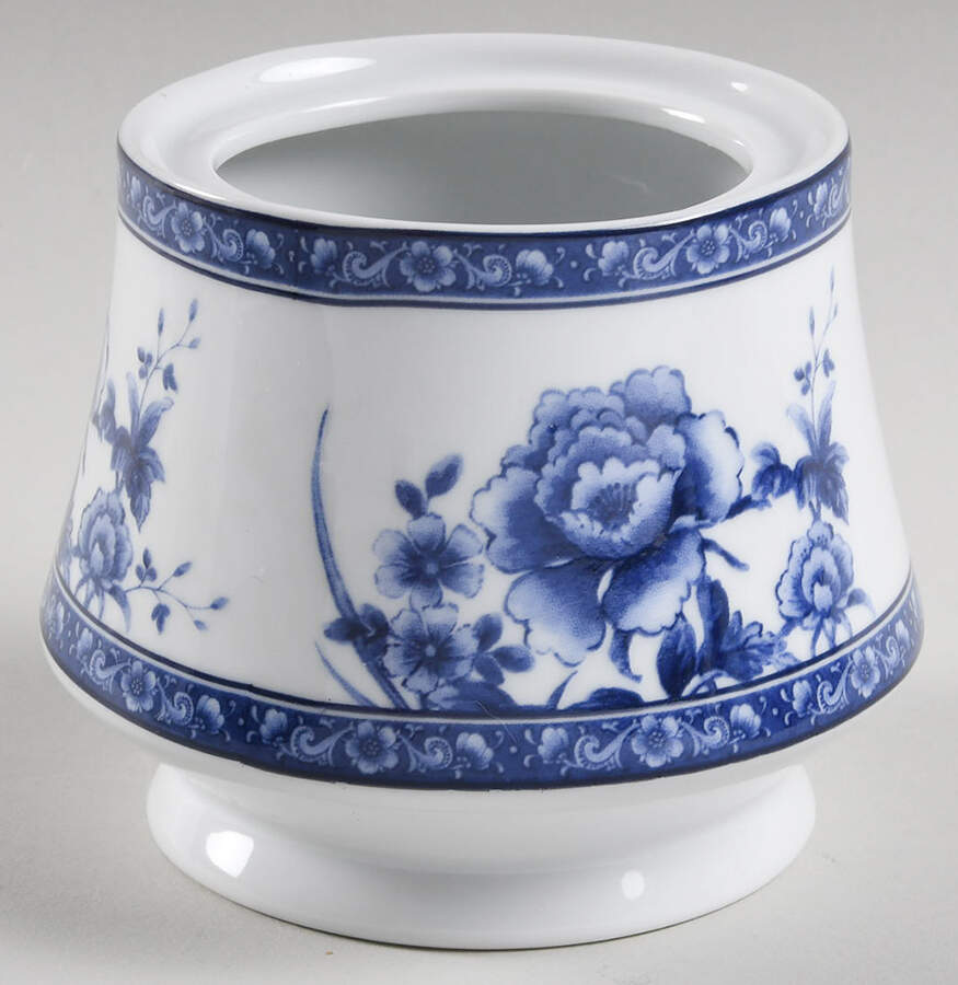 Blue Rose Sugar Bowl No Lid by Baum Brothers-1