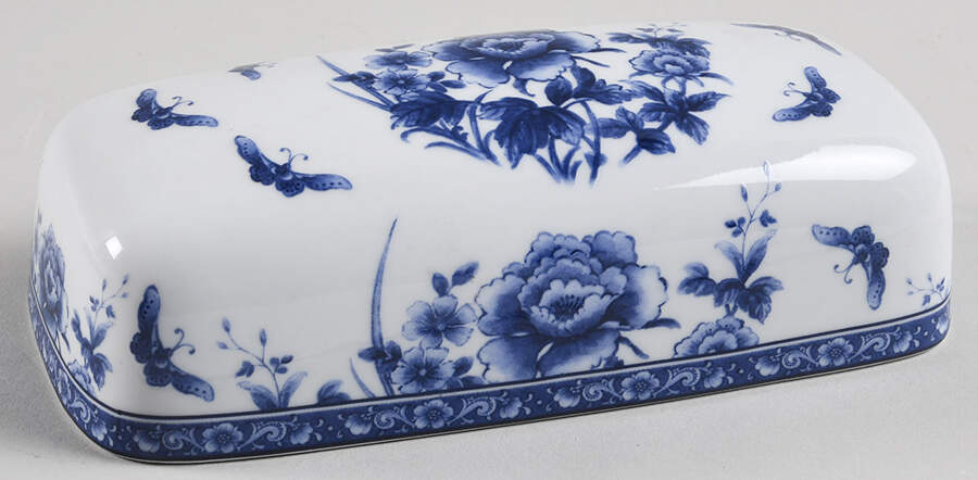Blue Rose Lid for 1/4 Lb Butter by Baum Brothers-1