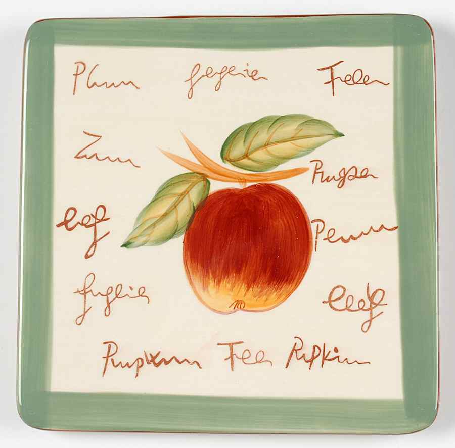 Fruit Writing (Green Band) Trivet by Baum Brothers-1