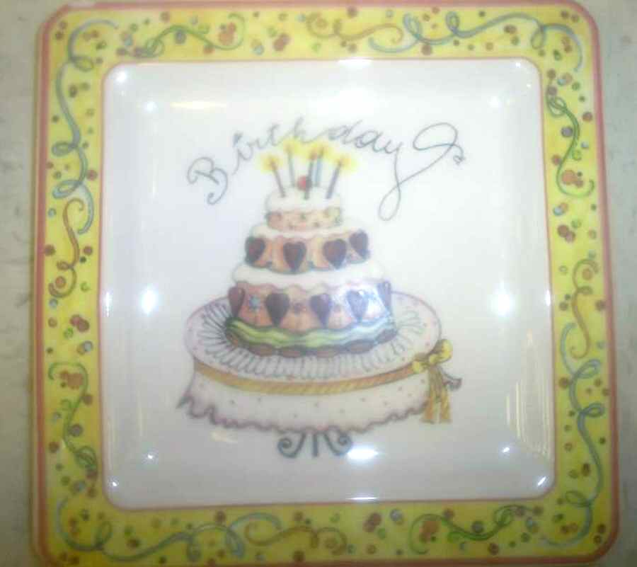 Happy Birthday Square Salad Plate by Brunelli-1