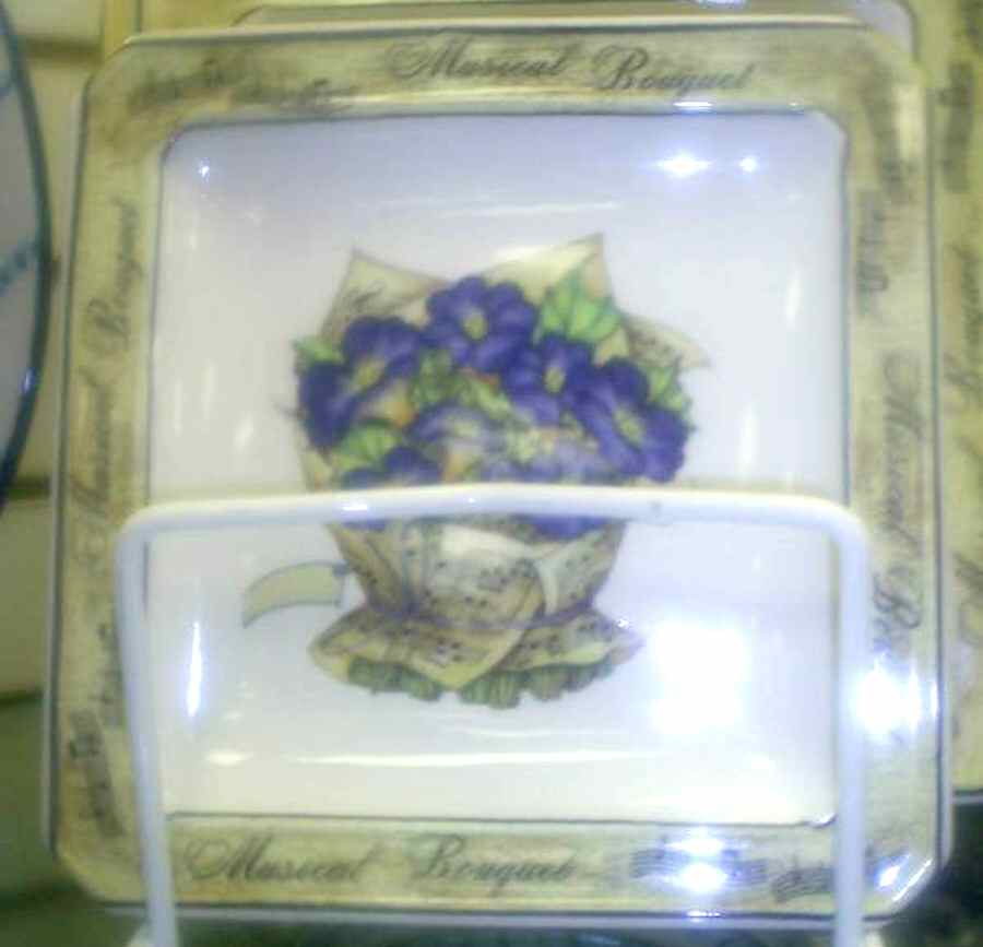 Musical Bouquet Square Salad Plate by Brunelli-1