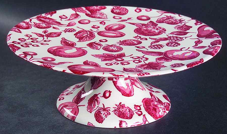 Fruit Harvest 10" Diameter Pedestal Cake Stand by Burgess & Leigh-1