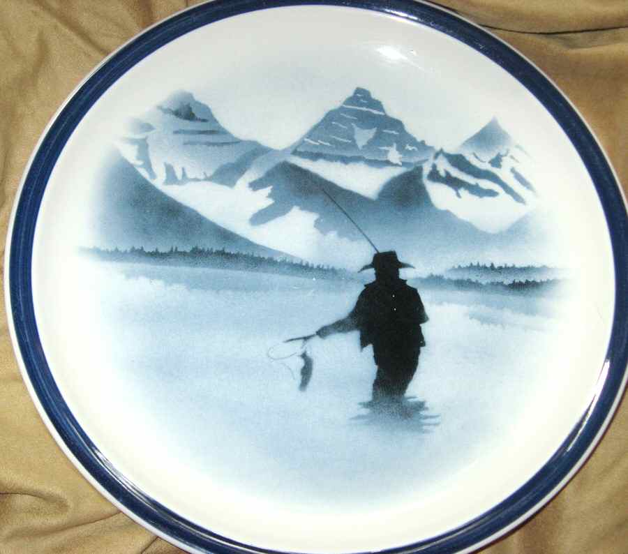 Fly Fishing Dinner Plate by Big Sky Carvers-1